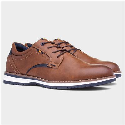Alfie Mens Cognac Brown Lace Up Shoe