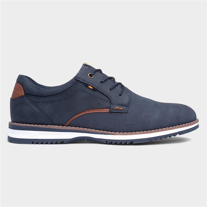 Alfie Mens Navy Lace Up Wide Fit Shoe