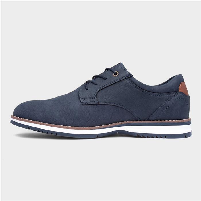 Alfie Mens Navy Lace Up Wide Fit Shoe