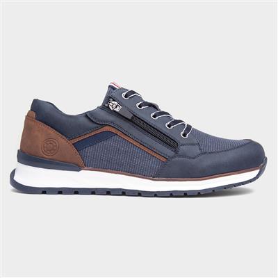 Casey Mens Navy and Brown Casual Shoes