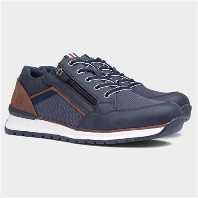 Casey Mens Navy and Brown Casual Shoes