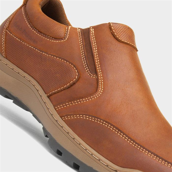 Hush Puppies Earl Slip On Herren Wildlederslipper In Kastanienbraun