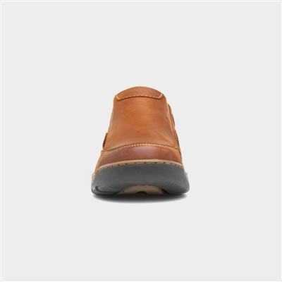 Jasper Mens Tan Leather Slip On Shoe