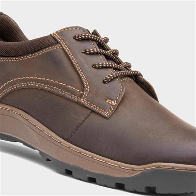 Olson Mens Brown Leather Lace Up Shoe