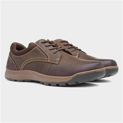 Olson Mens Brown Leather Lace Up Shoe