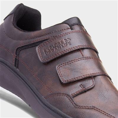 Richard Mens Brown Easy Fasten Shoe