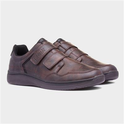 Richard Mens Brown Easy Fasten Shoe