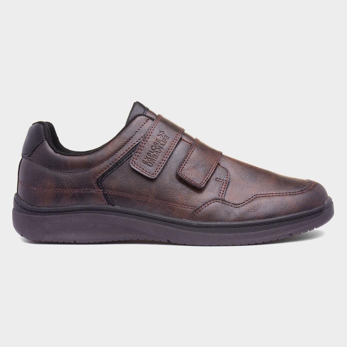 Richard Mens Brown Easy Fasten Shoe