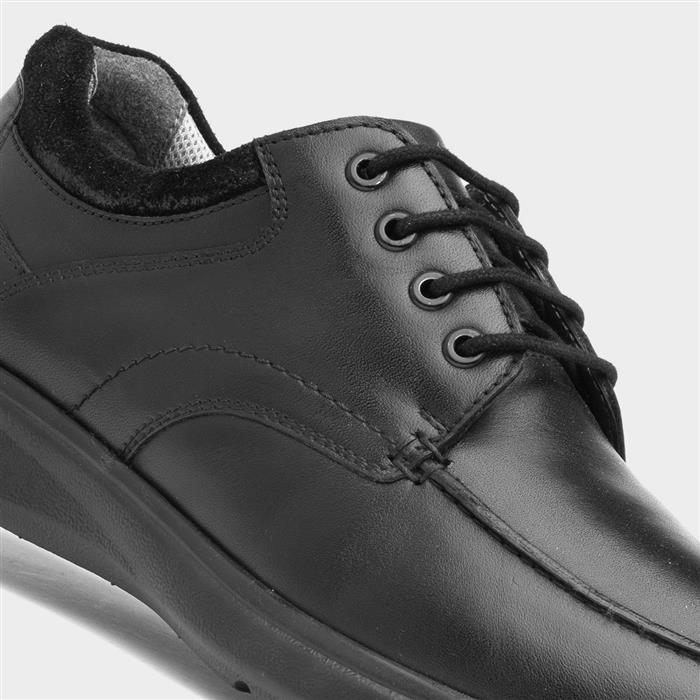 Stewart Mens Leather Black Shoe