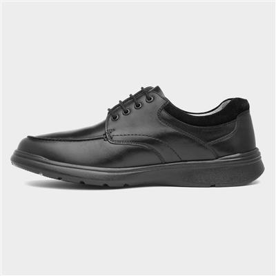Stewart Mens Leather Black Shoe