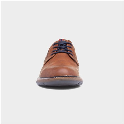 Mikey Mens Tan Lace Up Wide Fit Shoes