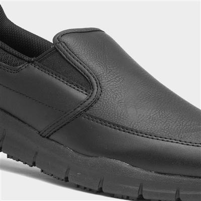Relaxed Fit Mens Black Shoe