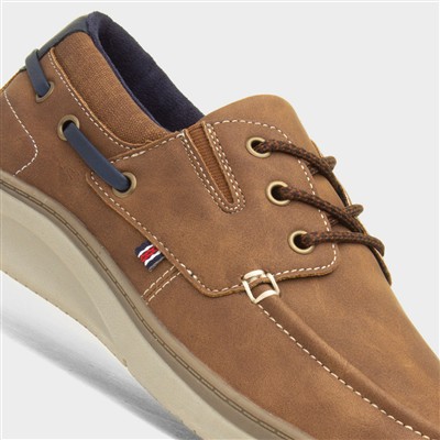 Harlan Mens Tan Boat Shoes