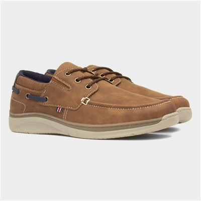 Harlan Mens Tan Boat Shoes