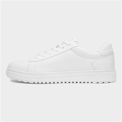 Maguire Mens White Lace Up Trainer