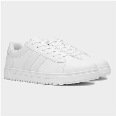 Maguire Mens White Lace Up Trainer