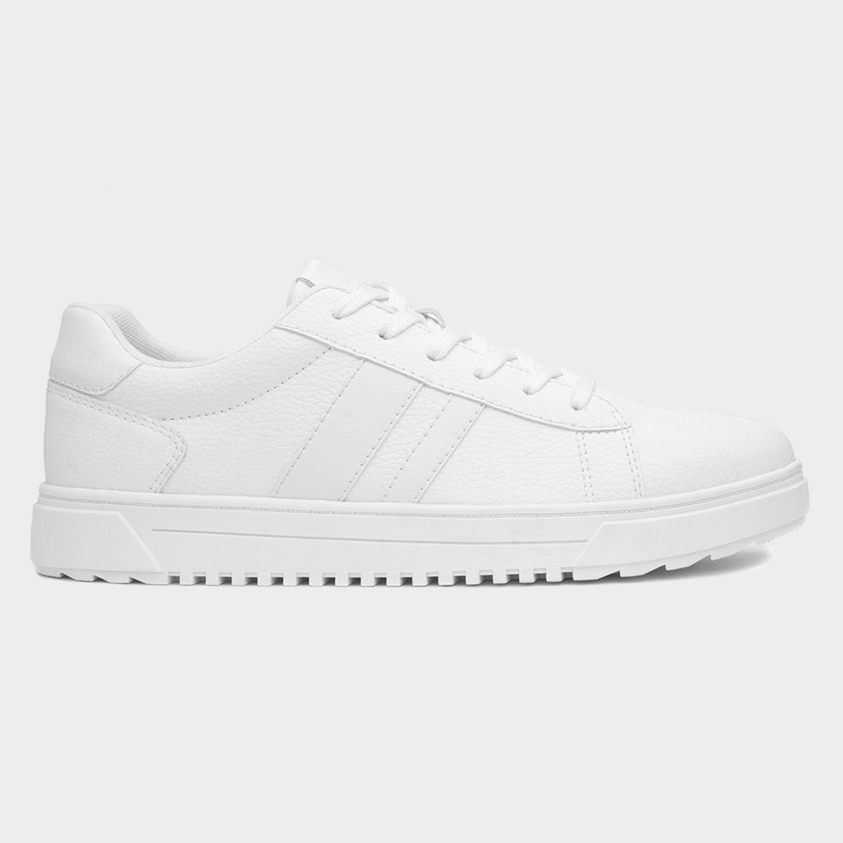 Maguire Mens White Lace Up Trainer