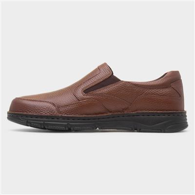 Abe Mens Tan Slip On Leather Shoe