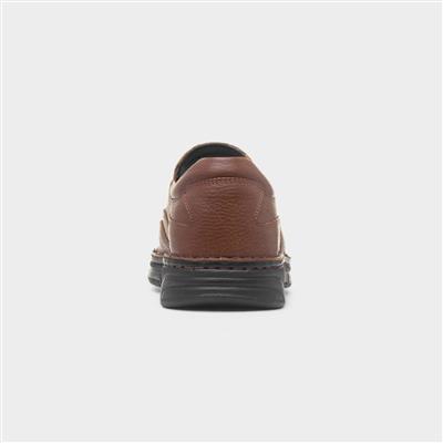 Abe Mens Tan Slip On Leather Shoe