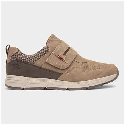 Stephen Mens Taupe Easy Fasten Shoe