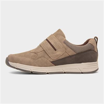 Stephen Mens Taupe Easy Fasten Shoe