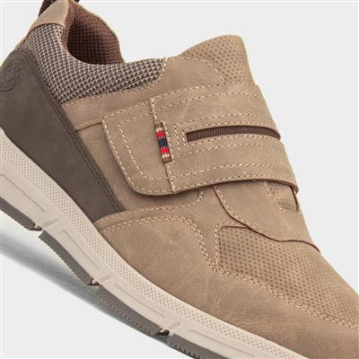 Stephen Mens Taupe Easy Fasten Shoe