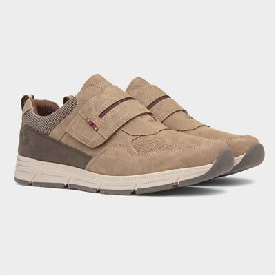 Stephen Mens Taupe Easy Fasten Shoe