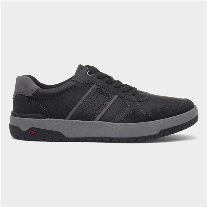 Relife Matt Mens Black Wide Fit Casual Shoe-52069 | shoezone