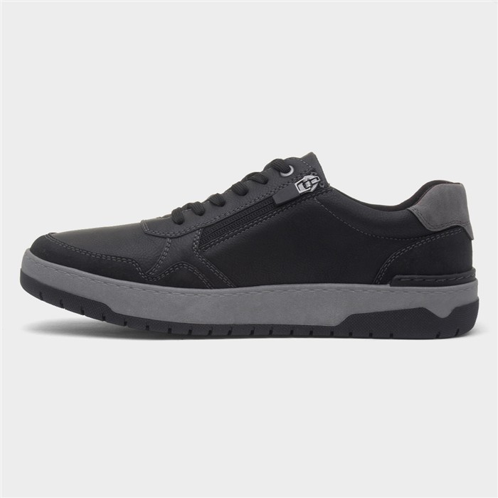 Matt Mens Black Wide Fit Casual Shoe