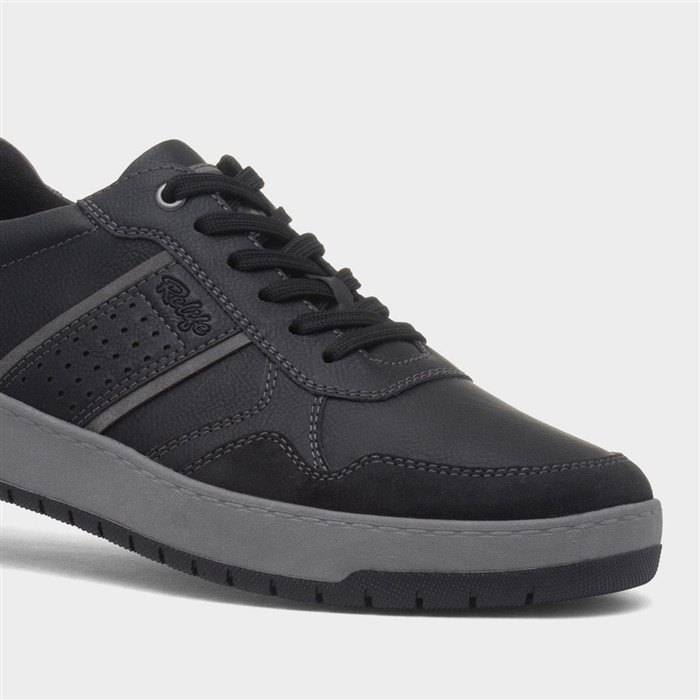 Matt Mens Black Wide Fit Casual Shoe