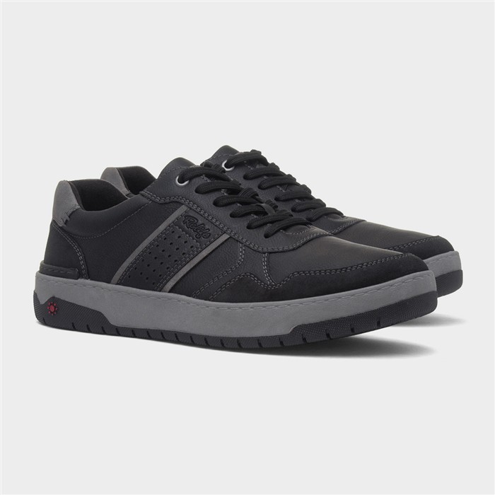 Matt Mens Black Wide Fit Casual Shoe
