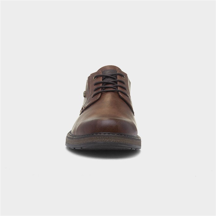 John Mens Brown Lace Up Wide Fit Shoe