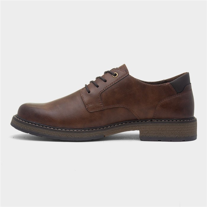 John Mens Brown Lace Up Wide Fit Shoe