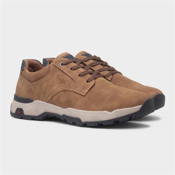 Carl Mens Tan Casual Lace Up Wide Fit Shoe
