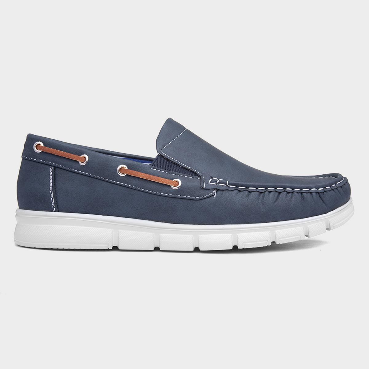 Declan Mens Navy Casual Boat Shoe