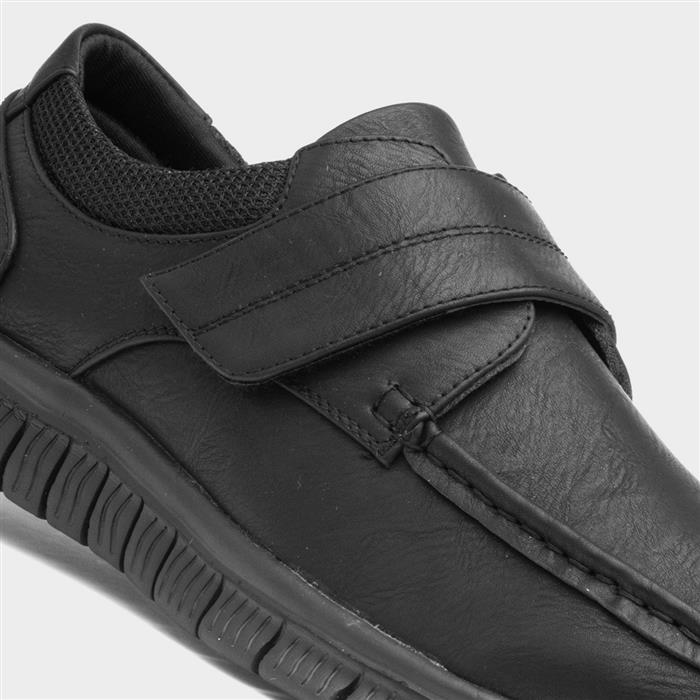 Greg Mens Black Easy Fasten Shoe