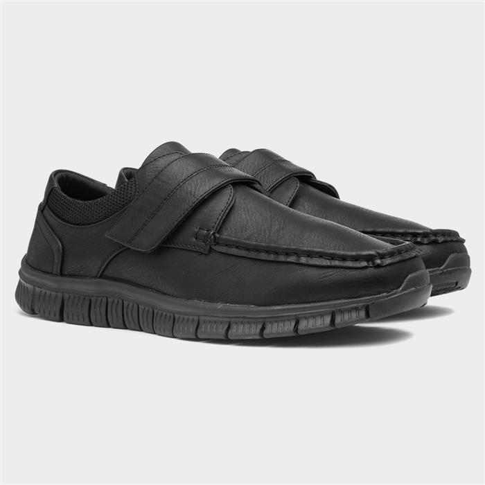 Greg Mens Black Easy Fasten Shoe