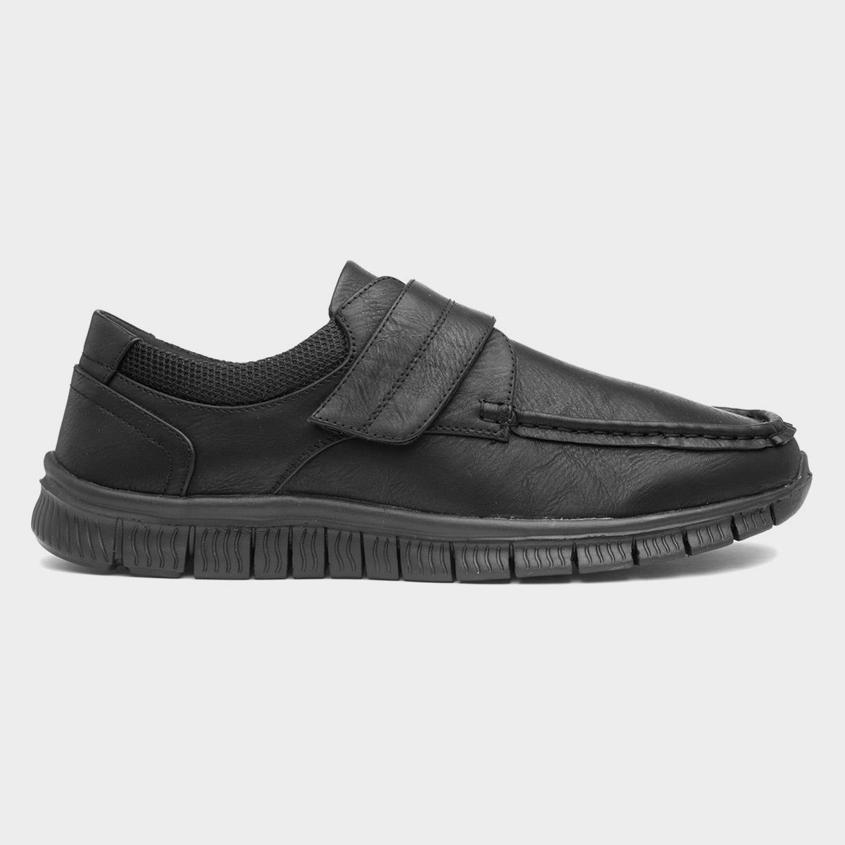 Greg Mens Black Easy Fasten Shoe
