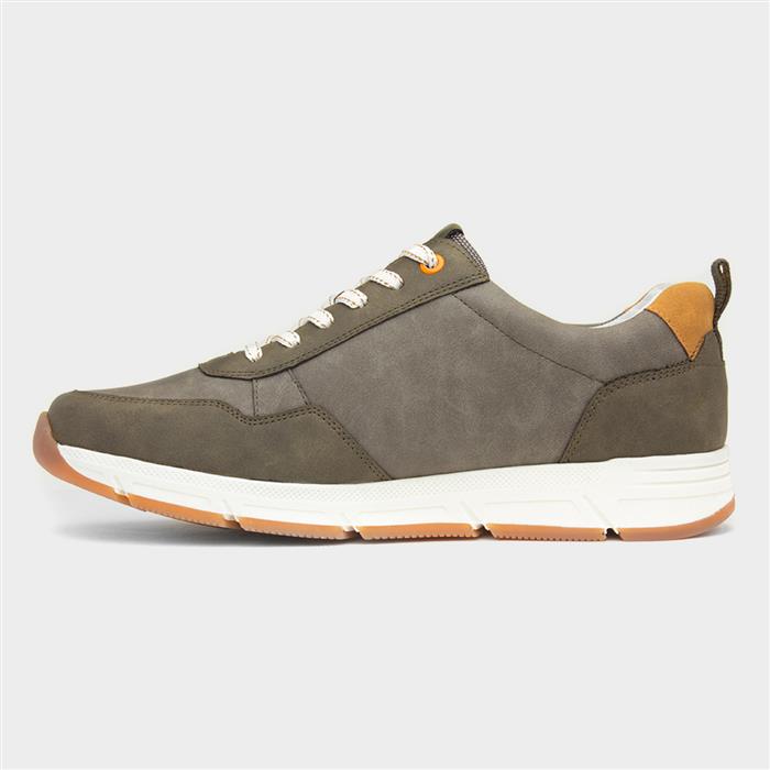Terry Mens Green Lace Up Wide Fit Shoe