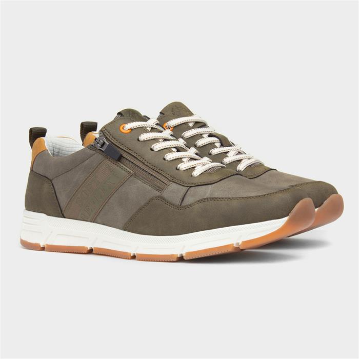 Terry Mens Green Lace Up Wide Fit Shoe