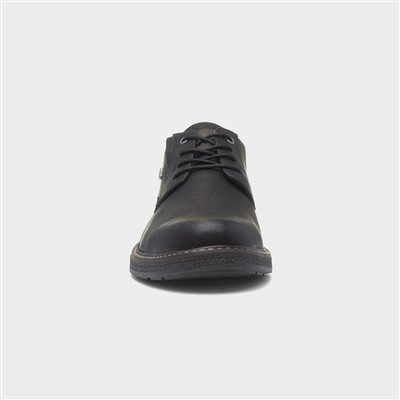 John Mens Black Lace Up Wide Fit Shoe