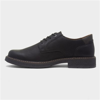 John Mens Black Lace Up Wide Fit Shoe