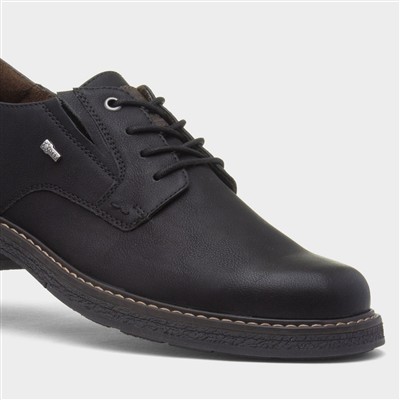 John Mens Black Lace Up Wide Fit Shoe