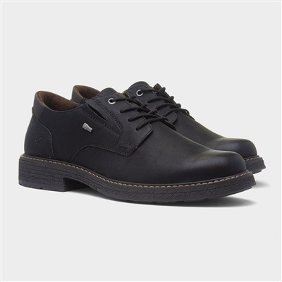 John Mens Black Lace Up Wide Fit Shoe