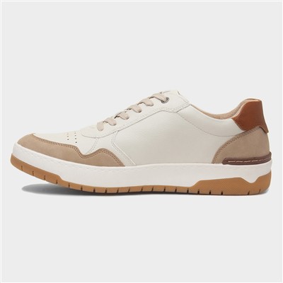 Leon Mens Cream Wide Fit Casual Shoe