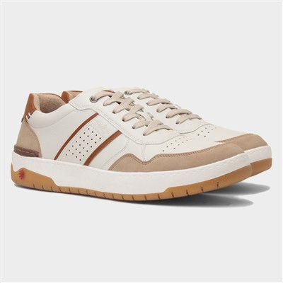 Leon Mens Cream Wide Fit Casual Shoe