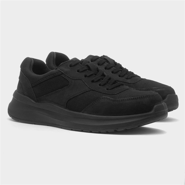 Wood Mens Black Lace Up Shoe