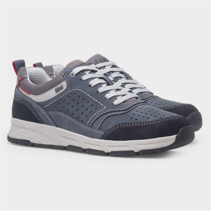 Nicholas Mens Navy Casual Lace Up Shoe