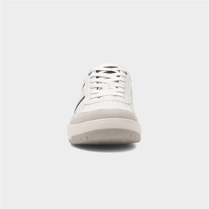 Leon Mens White Wide Fit Lace Up Shoe