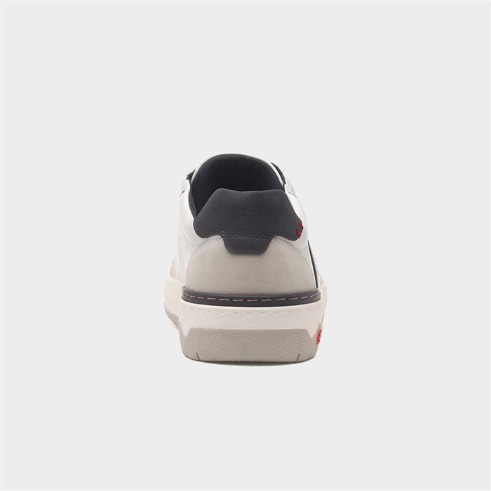 Leon Mens White Wide Fit Lace Up Shoe